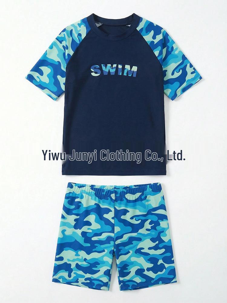 2026 Boys  Split-Piece Quick-Dry Sun Protective Swimsuit Set for Older Kids 180 цветов