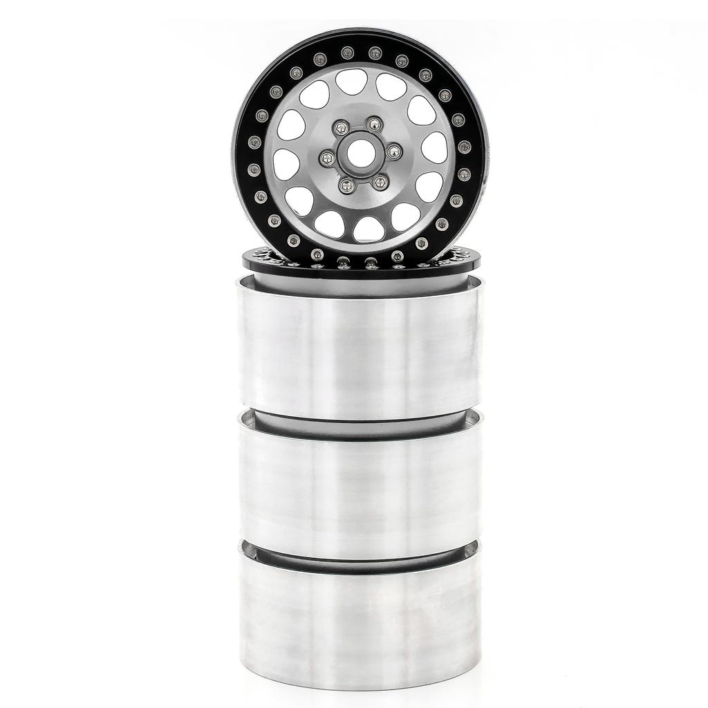 Aluminum Alloy Wheel Rim Beadlock Silvery Wheel Rims Hub 4pcs 2.2inch 65*36mm  Replacement for