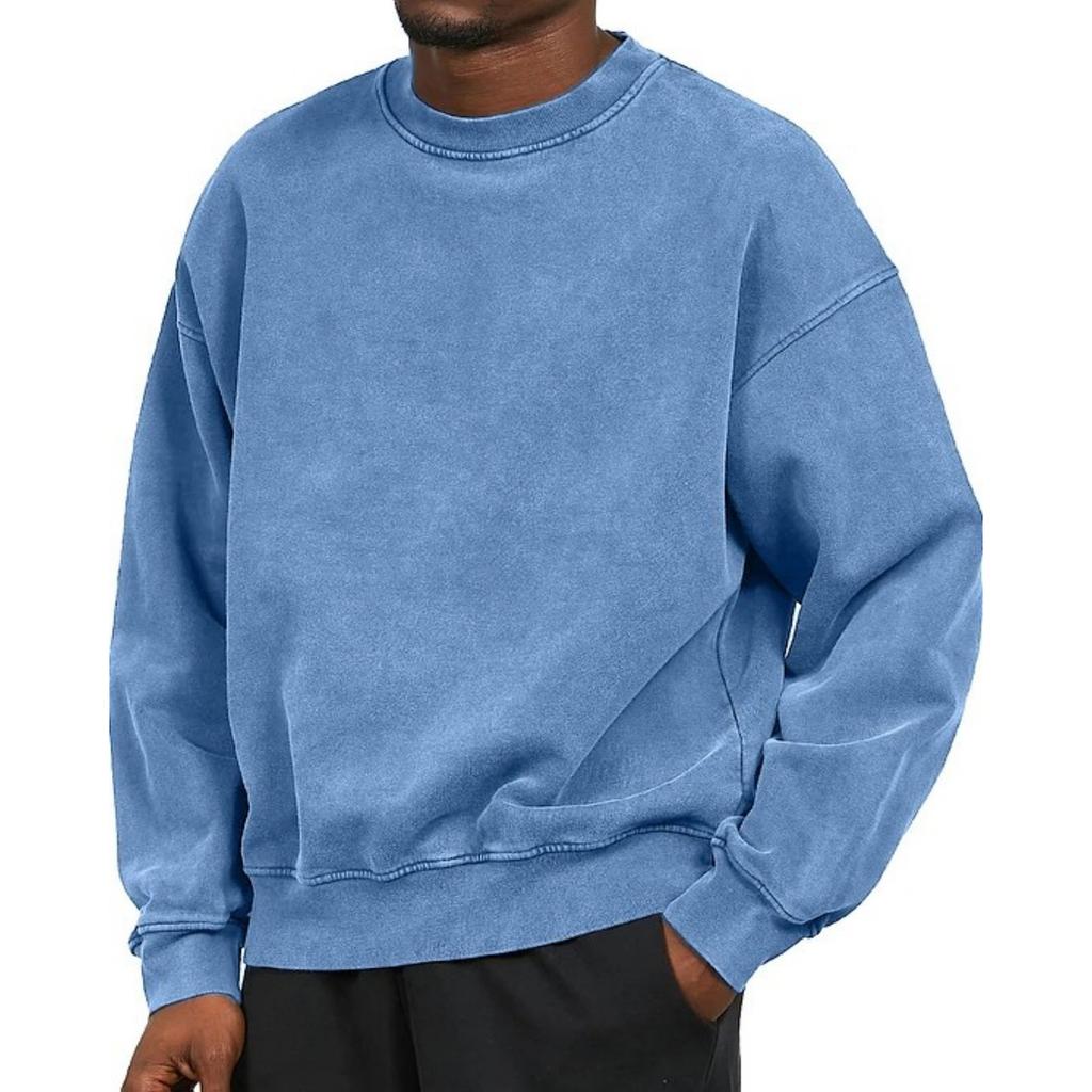 Men's Winter Pullover Solid Color Long Sleeve T