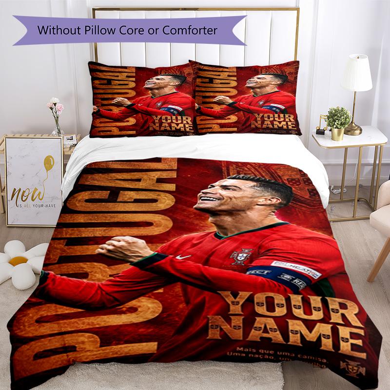 Cristiano Ronaldo Customized Name Bed Linens Perfect for Living Rooms Wrinkle Resistant Home Decor Wedding Party GiftLuxury Gift for Birthday,