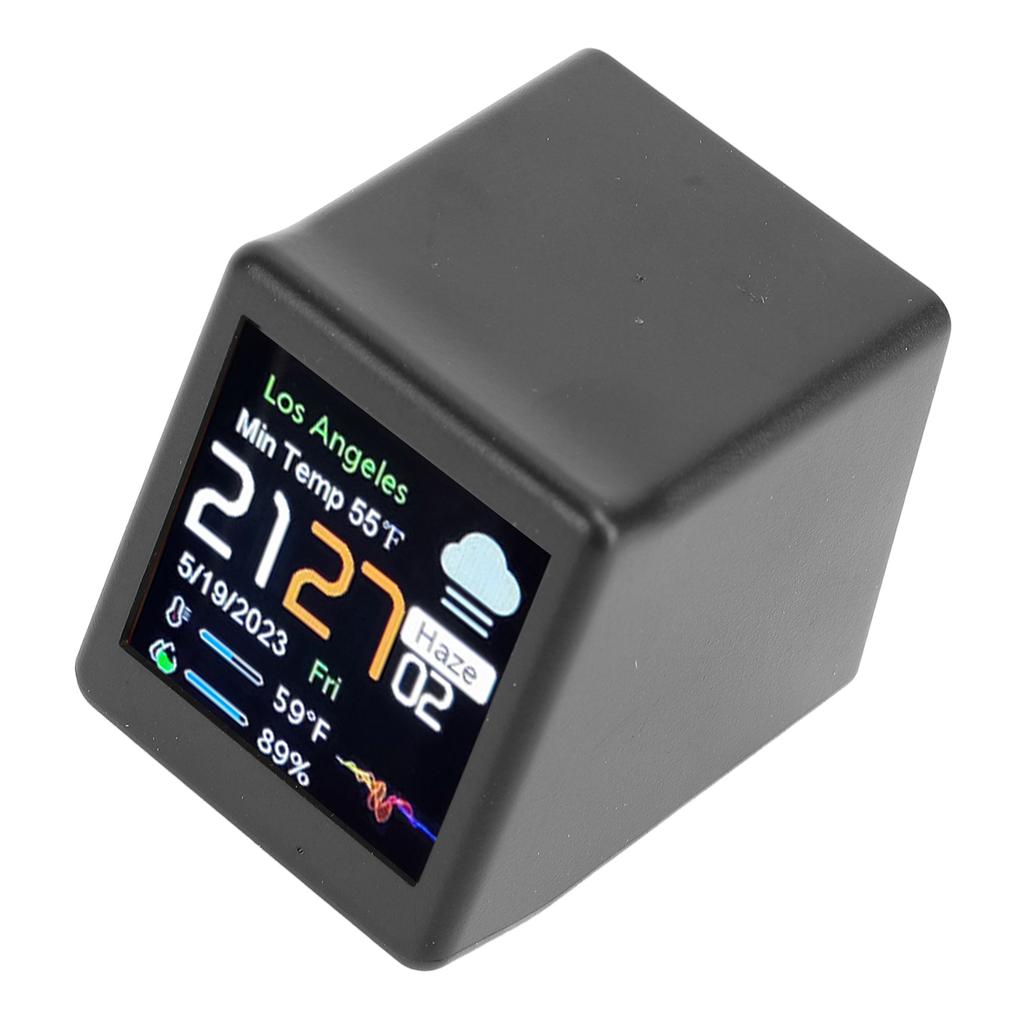 Desktop Electronic Clock LCD Digital Display Calendar Temperature Weather Forecast Station Support WiFi Networking