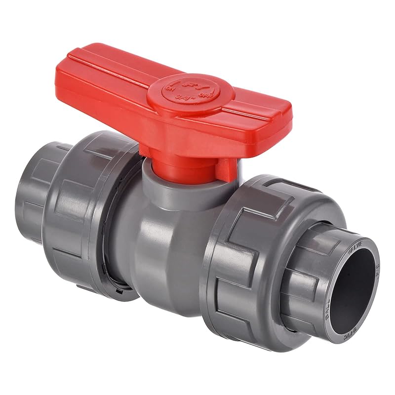 

PATIKIL 25mm inner diameter double union ball valve 1 piece PVC socket type isolation valve switch For water flow control gray
