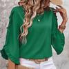 Ladies Summer Ruffles Half Sleeve Solid Color Pullover T Shirt Top