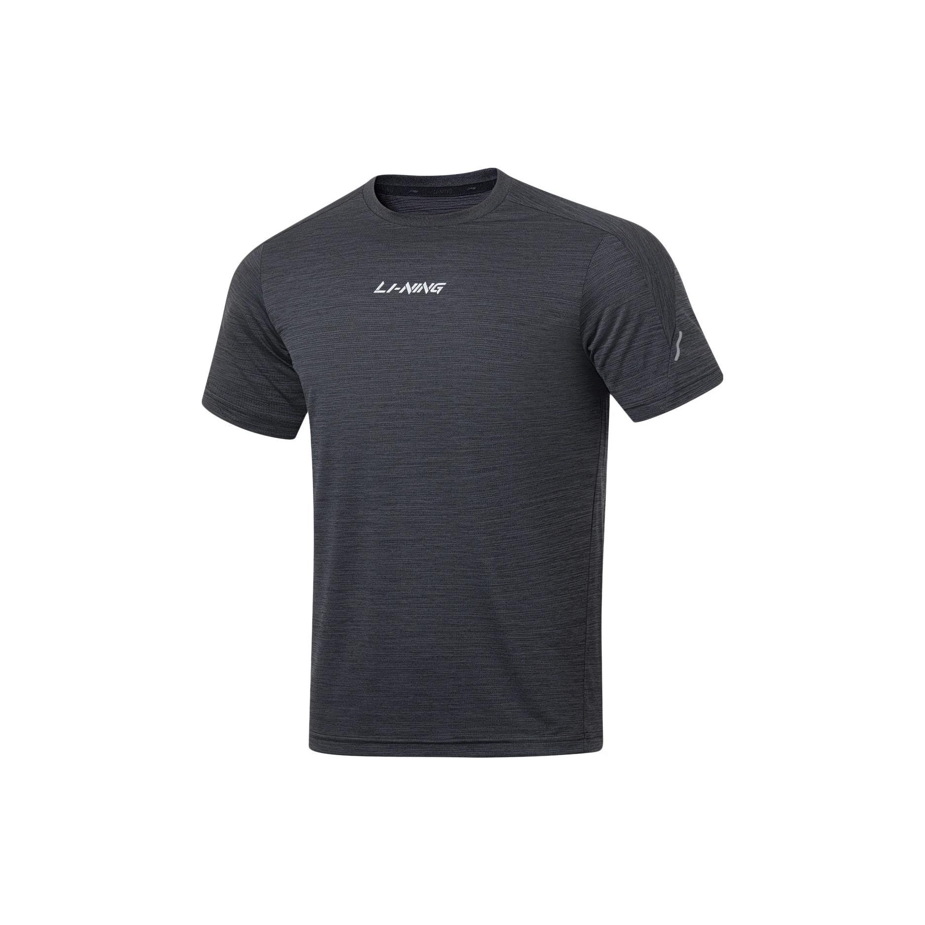 Li Ning Fitness Series T Shirt Men s Black Heather Gray ATSU725-2 XL