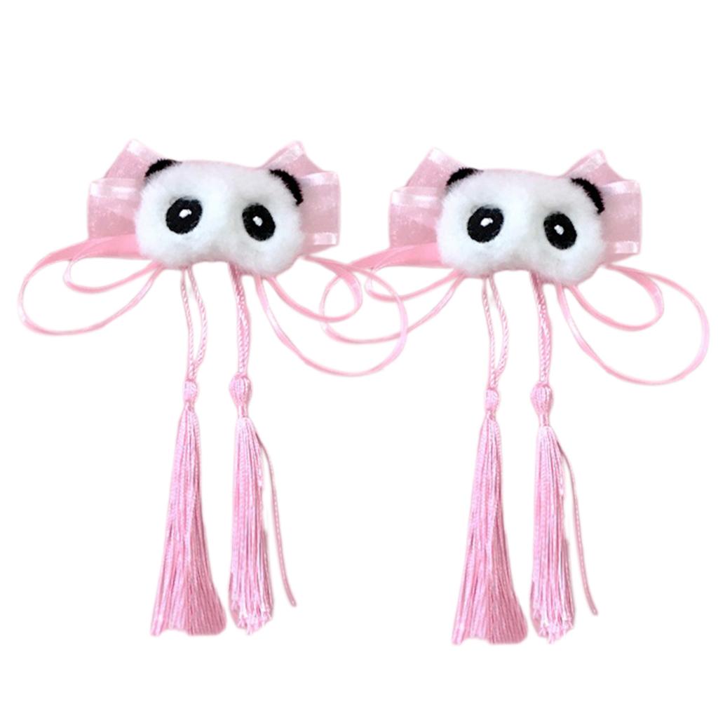 Y2K Panda Hair Clip for Girl LolitaStyle Bowknot Tassels Hairpin Hanfu Costume Barrettes Anime Subculture Hair Accessory