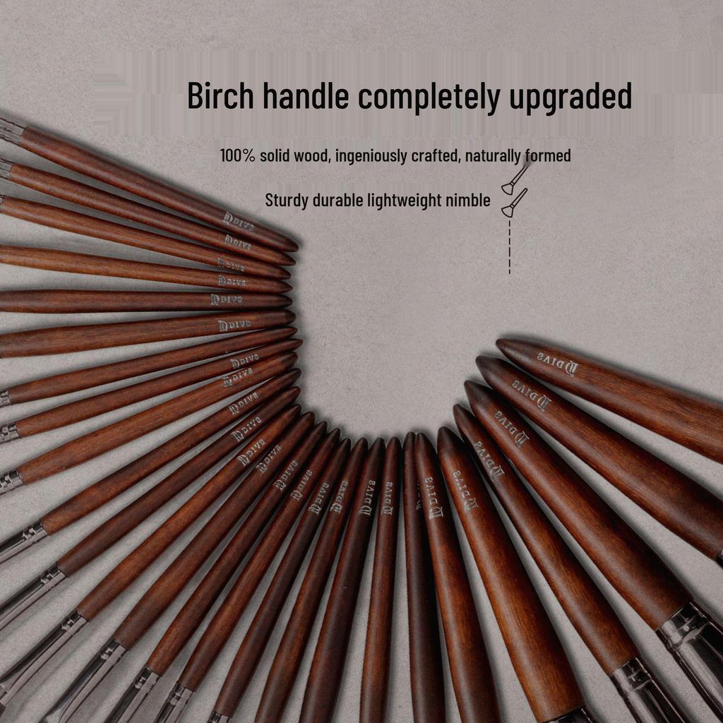 26-Piece Professional Makeup Brush Set: High-End Brushes for Loose Powder, Blush, and Foundation.