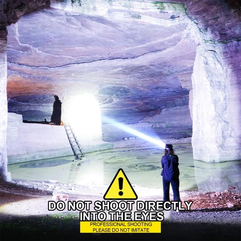 LED Strong Bald Headlight Ultra Bright Rechargeable Head Wear Flashlight Night Fishing Working Miner's Light Field Long Distance