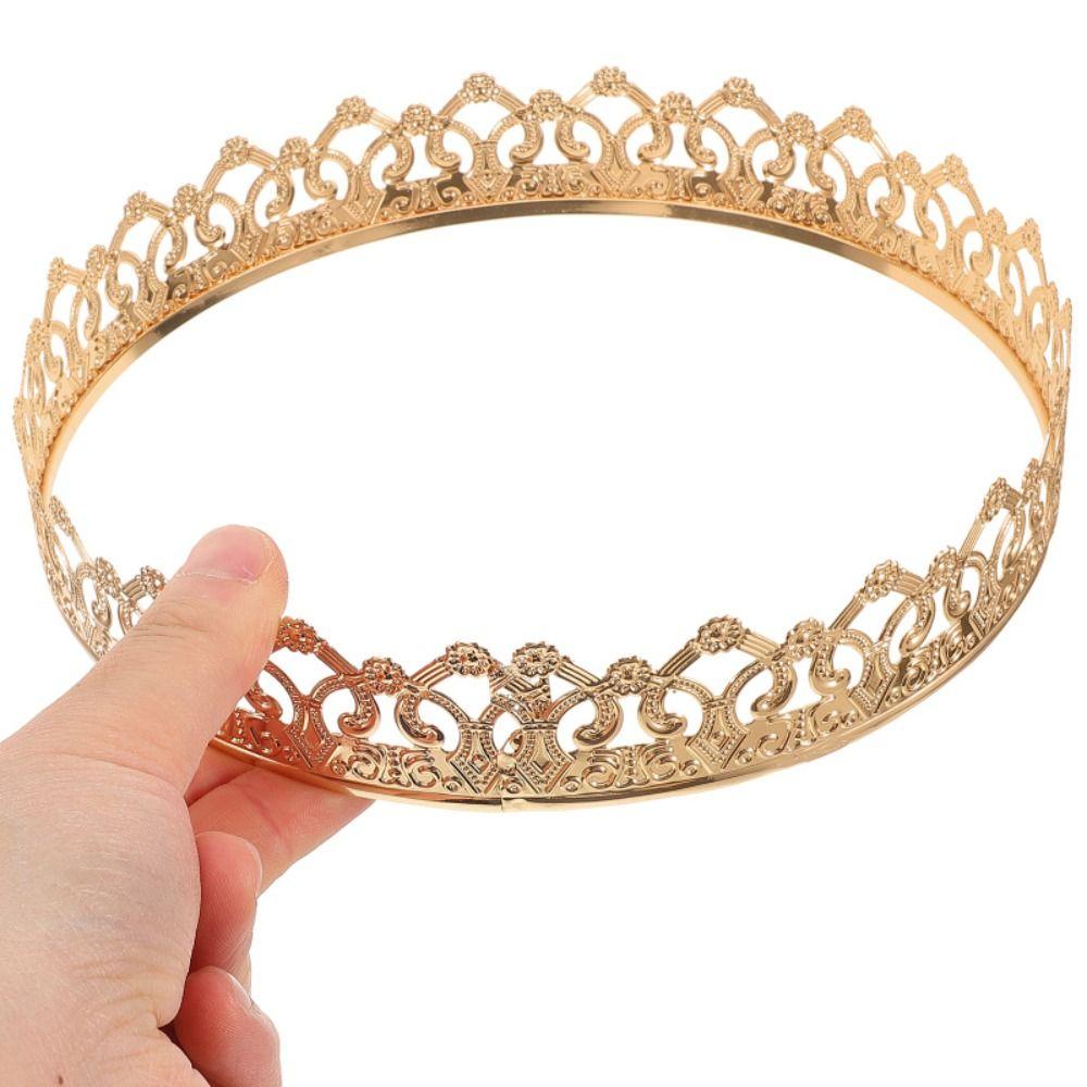 Bar Mitzvah King Crown Hair Hoop Round Tiaras Elegant Prince Crowns  Hair Jewelry