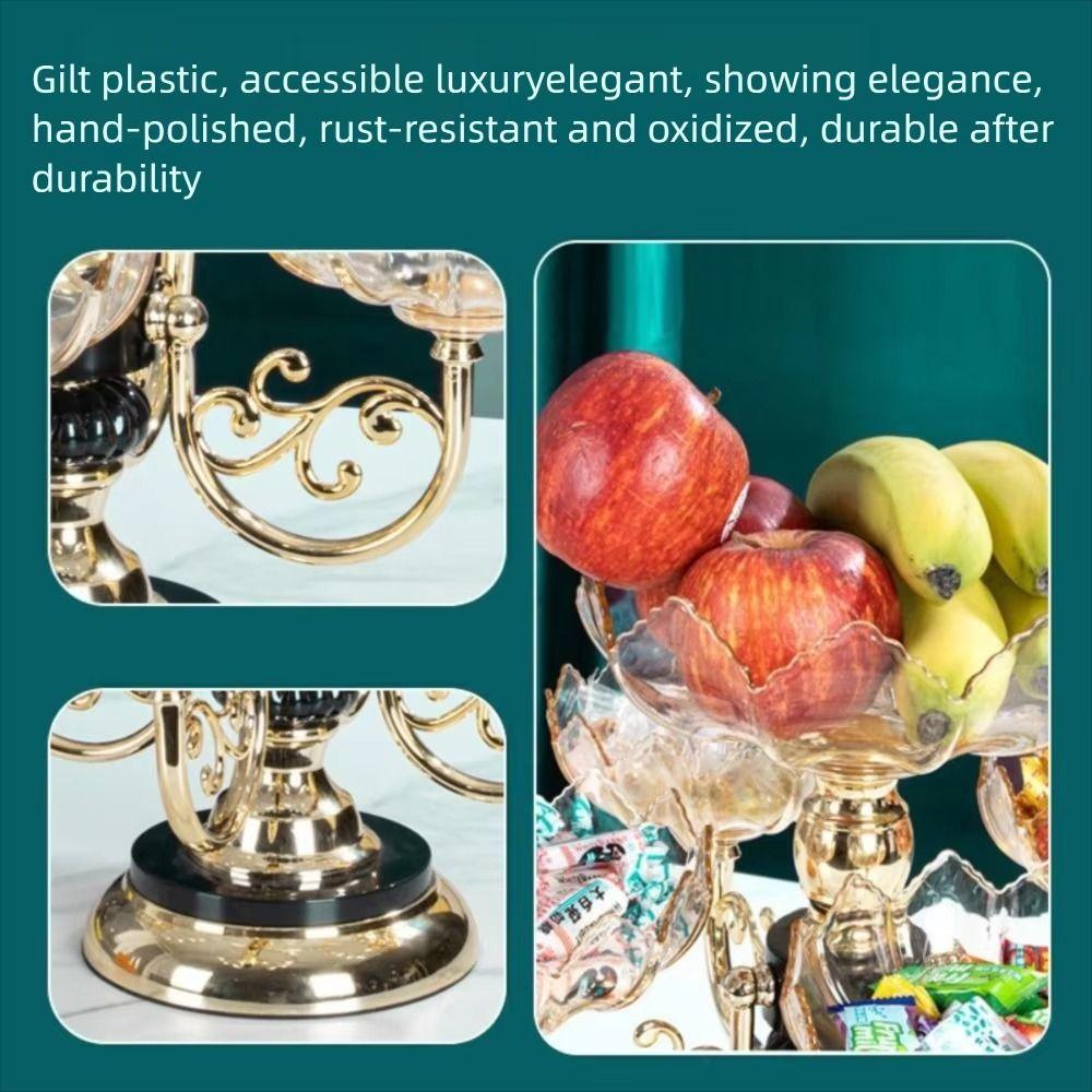 Bloemvormige Draaibare Fruitschaal Lichte Luxe Snack Dessertbord Fruitschaal Standaard Woondecoratie