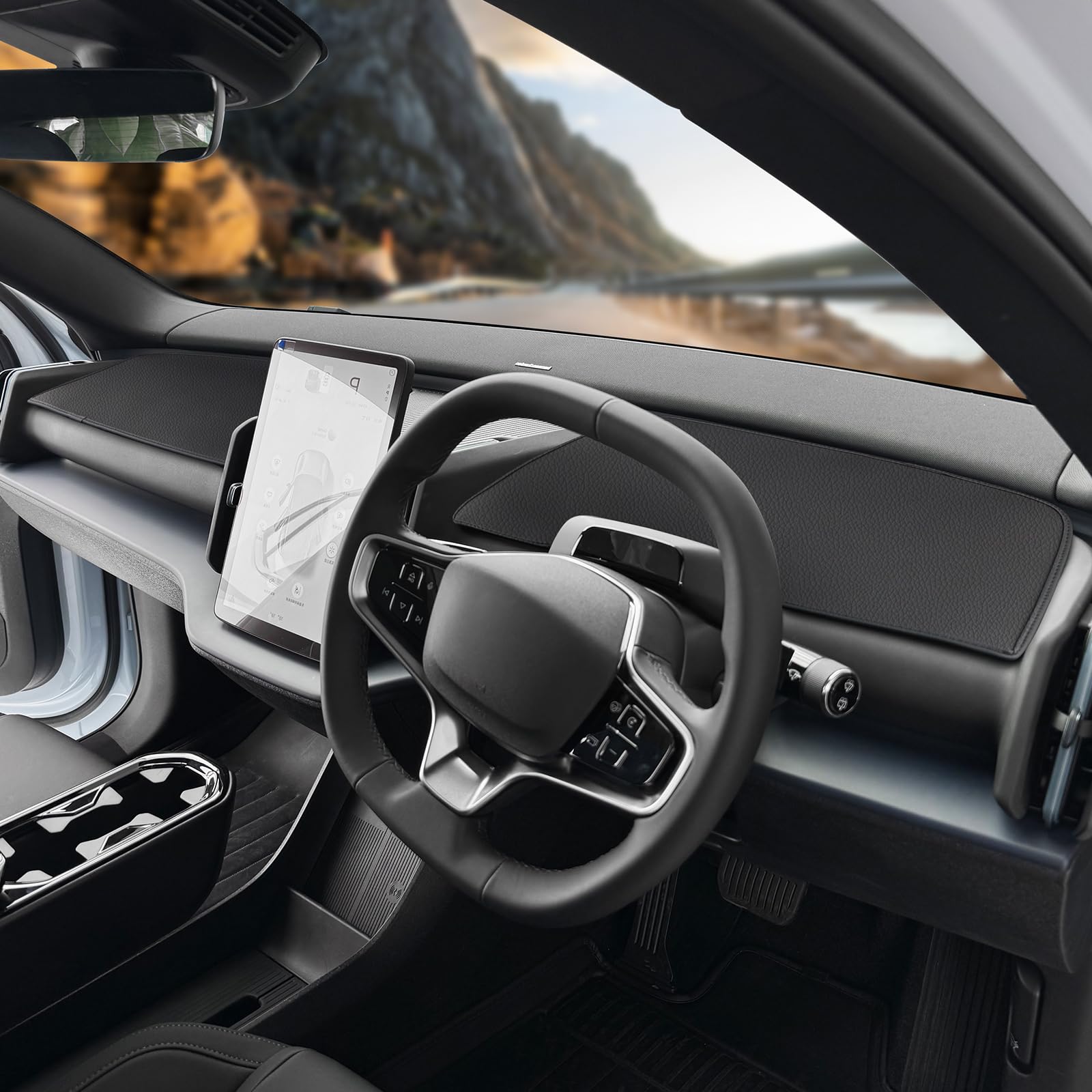 

KUNGKIC Солнцезащитный коврик на приборную панель для Volvo EX30 Черный чехол, Защита, Неотражающий, (2025-2024), Правый руль, (Под кожу)