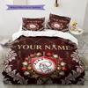 Custom Name,AFC Ajax Pattern Bedding Home Decoration Birthday Gift ( 1 duvet cover + 2 pillowcase, without core),fan merchandise.