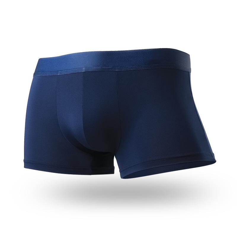 Men's Spring and Summer Solid Color Ice Silk 10A Antibacterial Double-layer Inner Breathable Briefs