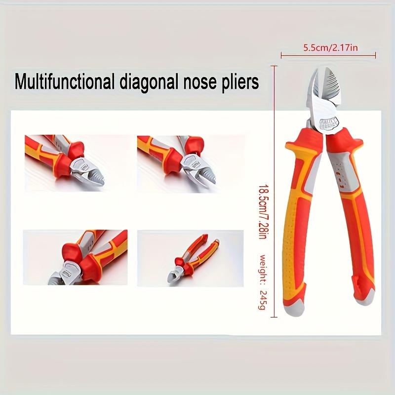 Professional 7" & 8" Multi-Purpose Wire Pliers - Industrial Grade, Needle Nose,Diagonal Cutters with Large Head for Electricians