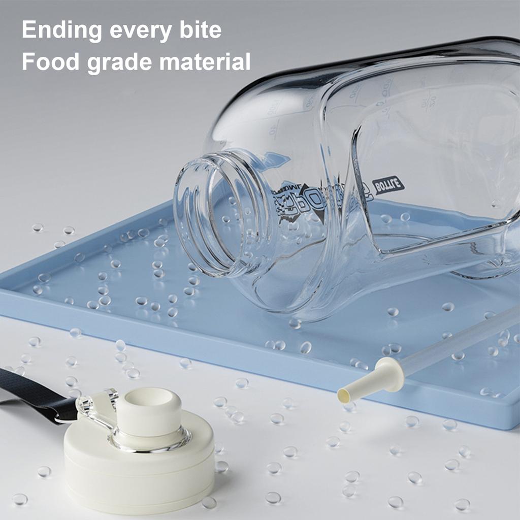 Large Capacity Sports Water Bottle with Straw Outdoor Fitness Portable Water Cup Leak-Proof