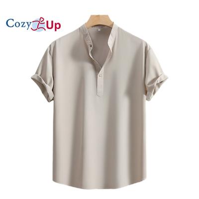 Cozy Up Men's Henley Shirt Short Sleeve Hippie Casual Beach Shirts Hawaiian T Shirts