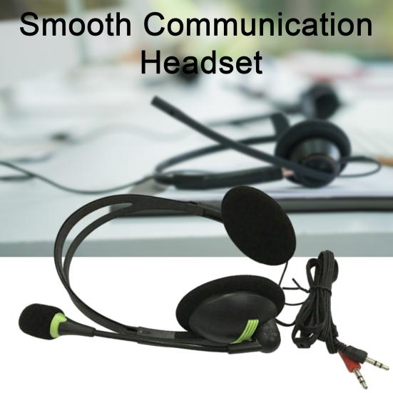 Dual Socket Wired Headset with HD-compatible Microphone Superior Sound Quality Wired Headphones for PC /Laptop/Computer