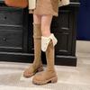 Autumn and Winter Snow Boots Thick-soled Small Man Two Wear Folded Boots Elastic Knee Boots High Boots Women