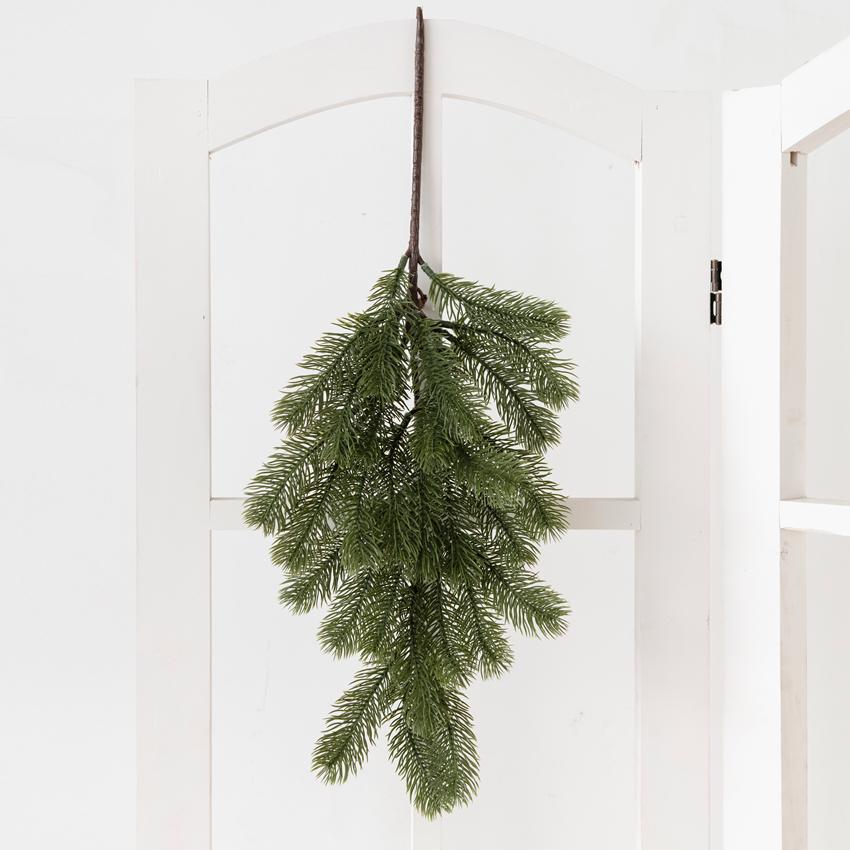 

Искусственные Растения Рождество Пластиковые Сосновые Иголки Ротанг Подвесной Декор Канун Нового Года Дом Сад Свадьба Гостиная Красивый Цветок 2pcs
