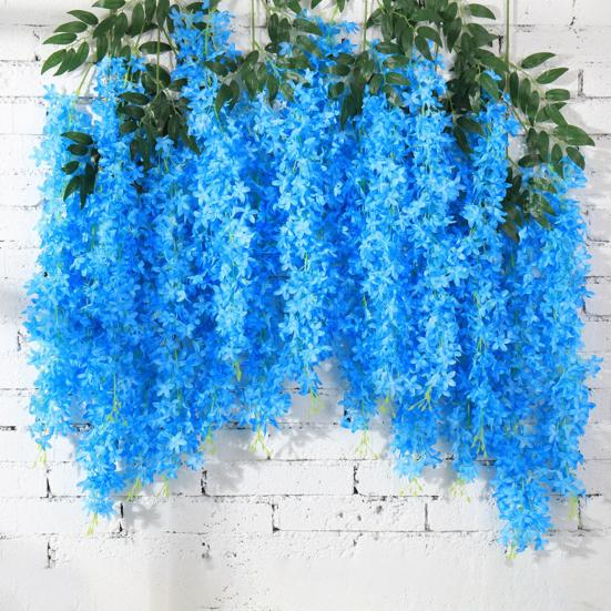 Yousheng 12Pcs Simulated Flower Garland Realistic Wisteria Vines Easy To Clean Reusable Wisteria Vines Wedding Decoration