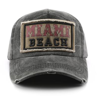 Washed Patch Alphabet Cap Outdoor Street Travel Sunscreen Shade Baseball Cap