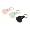 Fashion Leather Heart Keyring Simple Colorful Pendant Charm Heart Shape Keychain  Birthday Gift