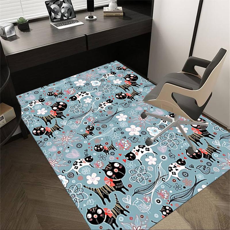 1PC Cats Flowers Extra Large Non-Slip Floor carpet, Office, family, bedroom, Studio Large Area Rug,Longlasting Material-J0332 60cm by 90cm