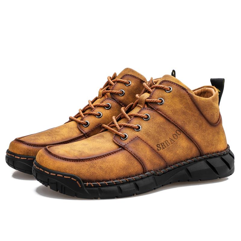 Newest Men'S Geunine Leather Suede Shoes Men Boots Fashion Mens Ankle Boots Casual Hiking Shoes Autumn Comfortable Outdoor Man Boot