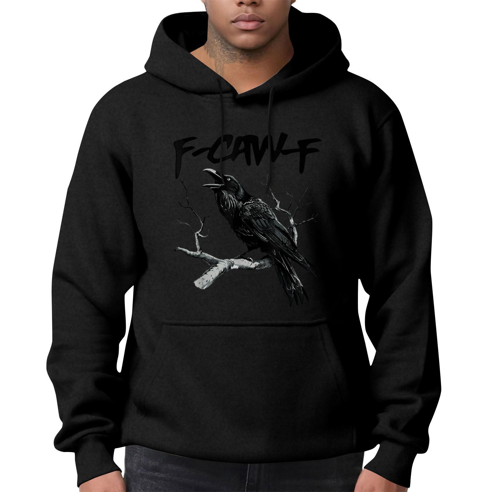 

Men s Fashion Casual Long Sleeve Solid Color Hooded Sweatshirt Tops M чёрный