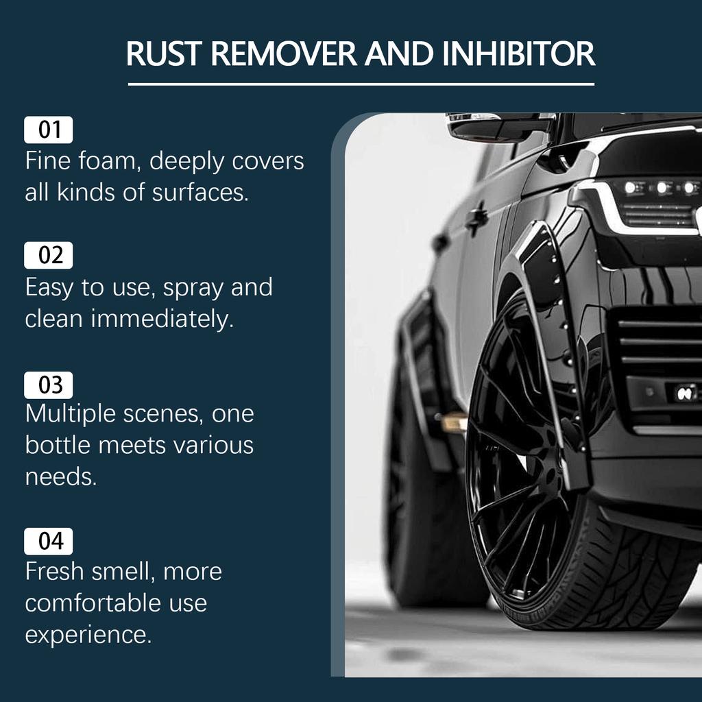 Rust Inhibitor Spray Iron Powder Remover Multipurpose Metal Polishing Refurbish Repairing Rust Stains Auto Tire Hub Care