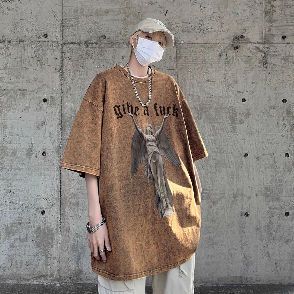 Polyester Vintage Tričko větší velikosti s krátkým rukávem Potisk zepředu Streetwear HipHop Harajuku oversized trička