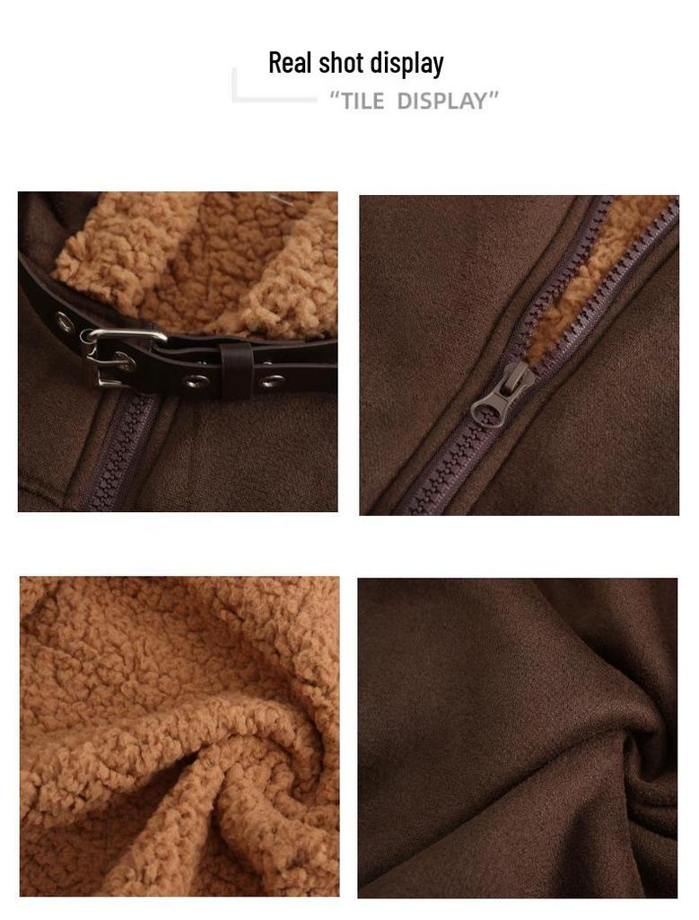 Men's Winter Leather Jacket with Thick Fur Lining - Large Size, Warm Cross-Border Coat