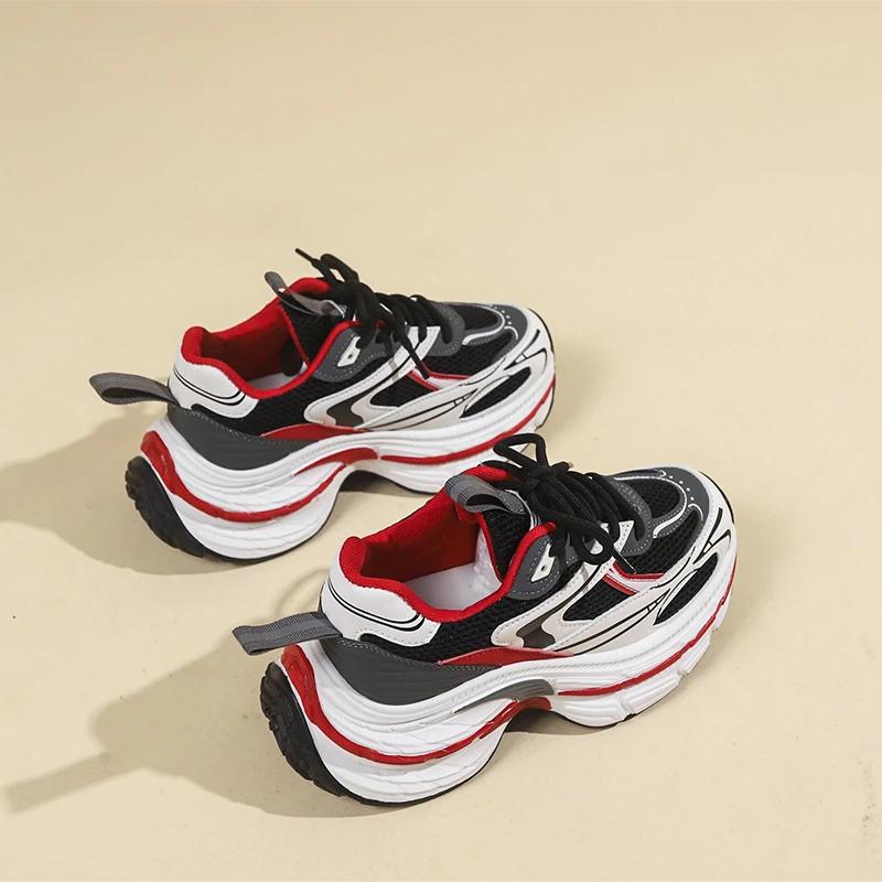 Zapatillas Deportivas de Mujer de Talla Grande Neutras con Plataforma con Cordones Colores Mixtos Zapatos de Mujer Hombre Aumentan 10cm Casual Zapatillas De Mujer