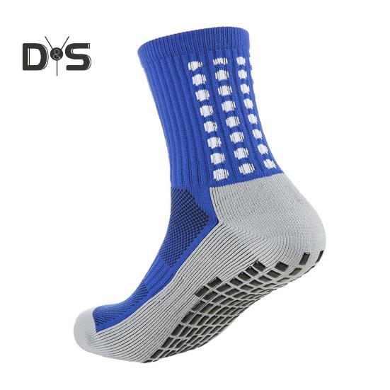 1 Pair Sports Socks Anti-slip Silicone Bottom Mid-tube Sweat Absorption Fine Knitting High Elasticity Daily Wear Football Basketball Calf Socks