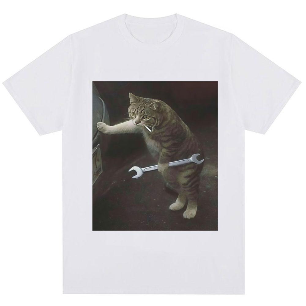 

Funny RepairUnisex Cat Meme Graphic T-shirt Unisex Women Humor Fashion Novelty Short Sleeve Oversized Cotton Casual T Shirt Streetwear 4XL