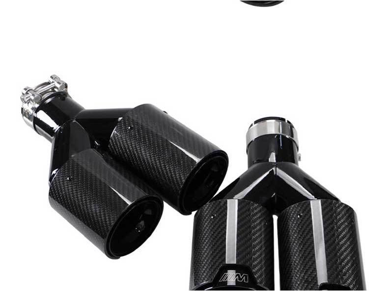 BMW Dual Carbon Fiber 63mm Exhaust Muffler Tailpipe