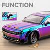 1/24 Dodge Challenger Hellcat SRT Electroplating Version Alloy Scale Car Model Diecast Metal Sound and Light Children Toy Car Vehicles