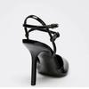 Fashion Sexy Pointed Toe Patent Leather Women Pumps Elegant Ankle Strap Buckle High Heels Luxury Designer Shoes Mules Heeled Sandals