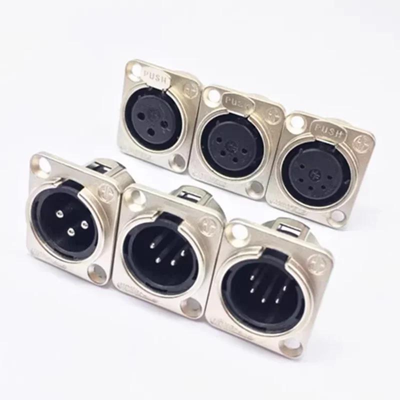 5/20/100Pcs XLR 3/4/5Pin Plug Male Female Jack XLR Socket with Copper Contact Panel Connector for Audio Microphone