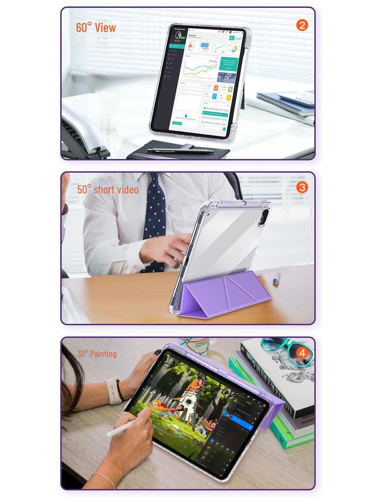 Průhledné ochranné pouzdro s otvorem pro pero pro Huawei Matepad 11.5S TGY - skládací design do tvaru Y
