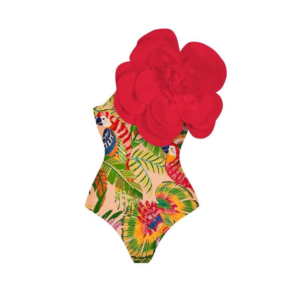 Bikini Intero Floreale 3D da Donna 2025 per Spiaggia e Vacanze Termali Europee e Americane