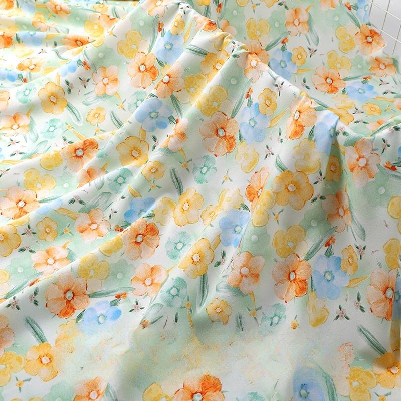 Wide 143cm Summer Cotton Fabric for DIY Sewing Children's Pajamas Clothes Cheongsam Super Soft Floral Cartoon Fabric