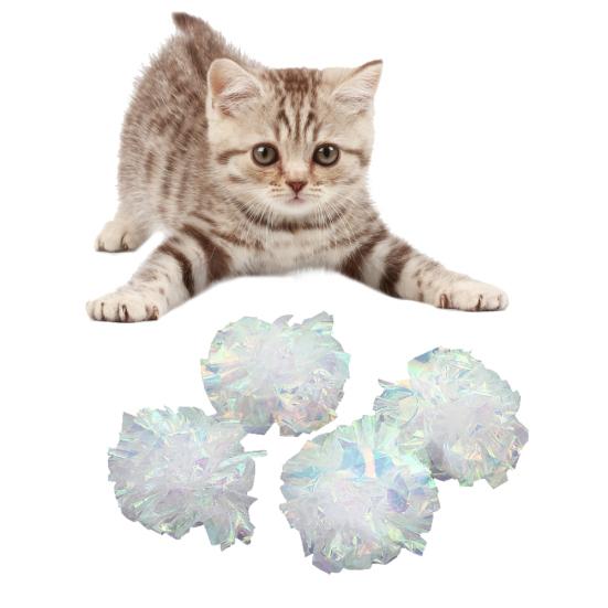 12Pz Anello per Gatto Cane Animale Palla di Carta Stropicciata Giocattoli Interattivi Sonori da Masticare