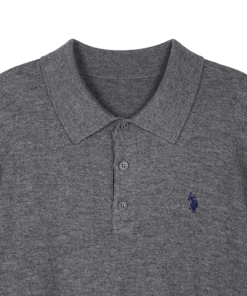 USPOLOASSN Merino Wool Collar Knit_Charcoal