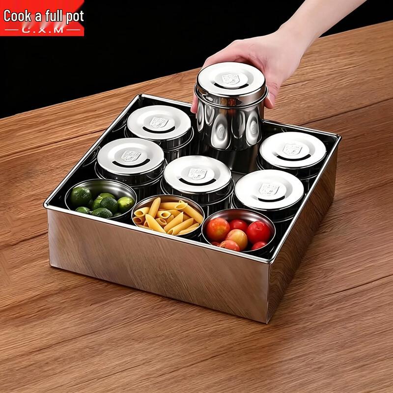 Chui Xiaoman Stainless Steel 8-Compartment Food Sample Box