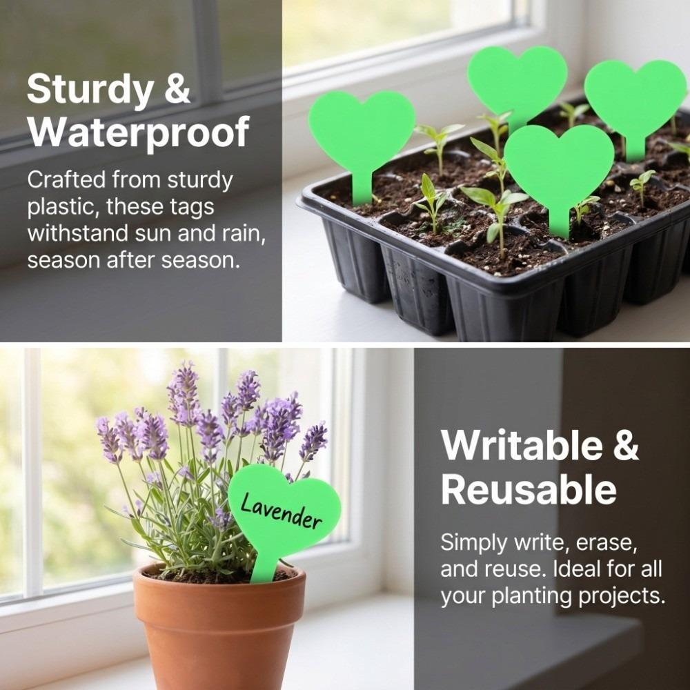 

200PCS Reusable Plant Labels Waterproof Garden Markers Seedling Tags Indoor and Outdoor Gardening зелений