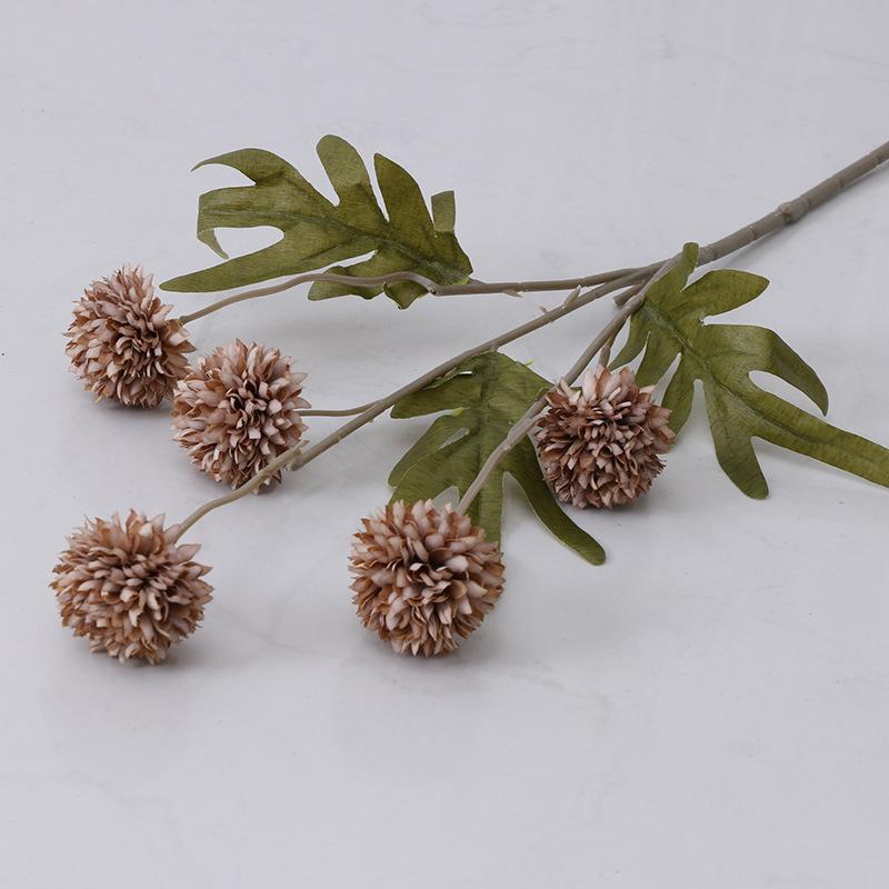 Dandelion Artificial Flowers Wedding Decoration 5 Head Fake Flowers Small Thorn Ball DIY Home Decor Bouquet Valentine's Day Gift