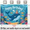 Party Backdrop Flat Whale Hanging Patterns Photo Background Decor Birthday Party Decor