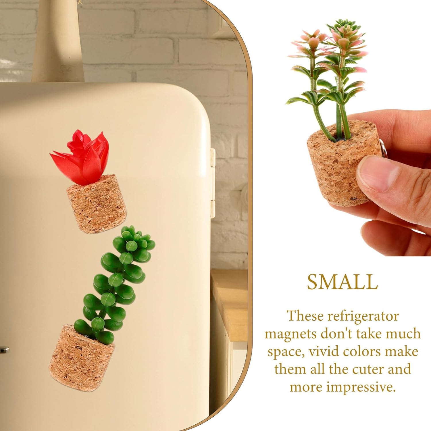 

HEALLILY Магниты на холодильник с растениями Мини суккуленты Искусственные растения Магниты на холодильник Наклейки в горшках Милые для магнитных досок Машина Дом Офис Декор