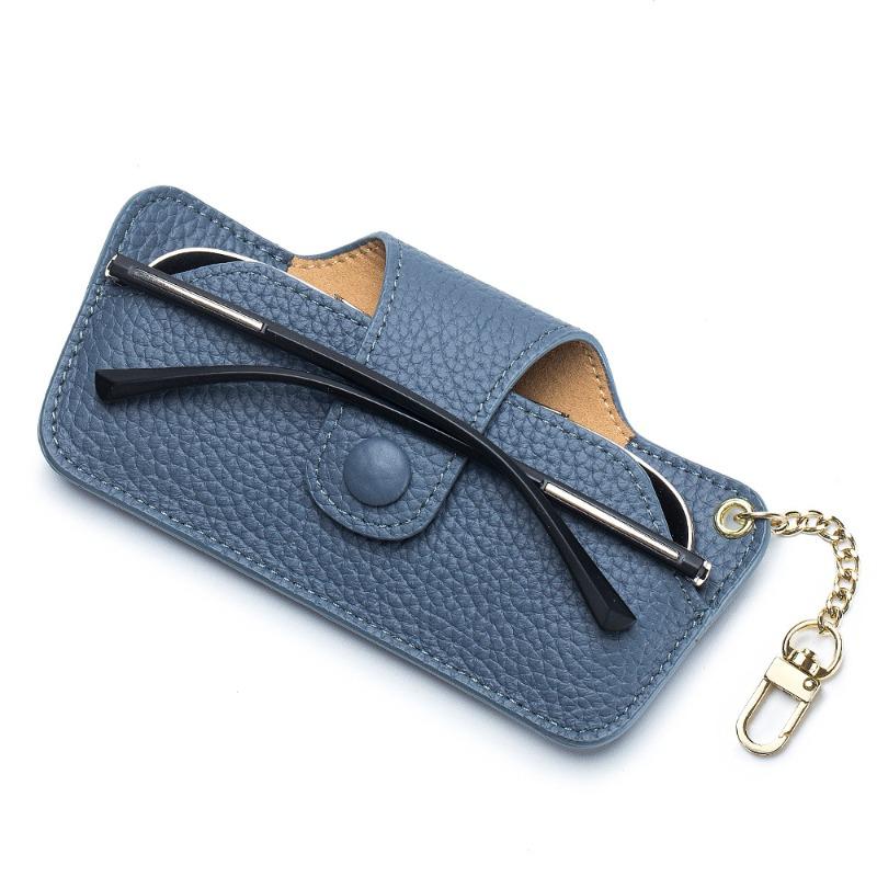 New Leather Literary Glasses Bag, Sunglasses, Sunglasses Storage Bag, High-end Ins Portable Men's and Women's Ultra-thin Models