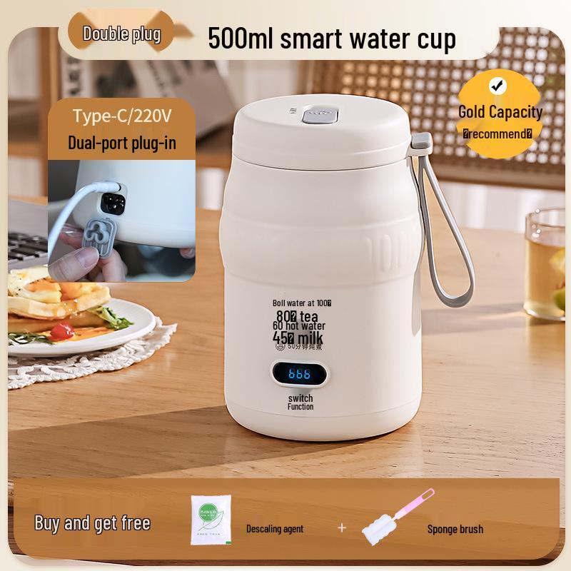 Compact Electric Travel Kettle – Portable Thermostatic Heating & Insulating Water Cup